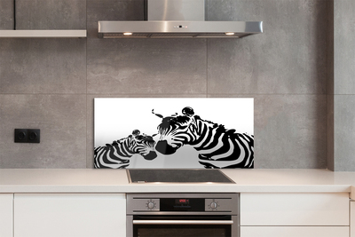 Painel de vidro zebras pintadas