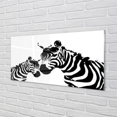 Painel de vidro zebras pintadas