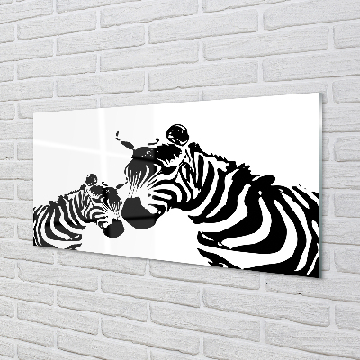 Painel de vidro zebras pintadas