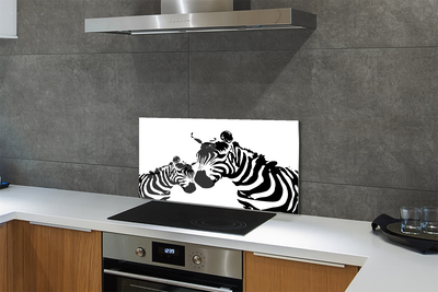 Painel de vidro zebras pintadas