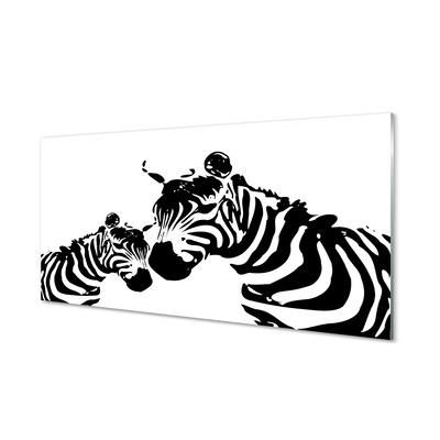 Painel de vidro zebras pintadas