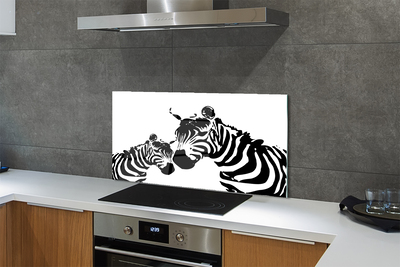 Painel de vidro zebras pintadas