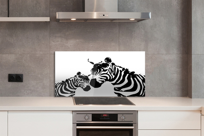 Painel de vidro zebras pintadas