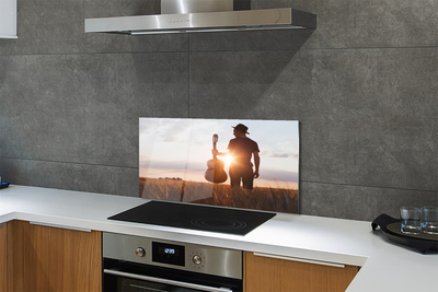 Painel de vidro Homem da guitarra