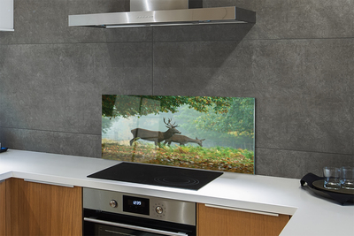 Painel de vidro Outono na floresta de veados