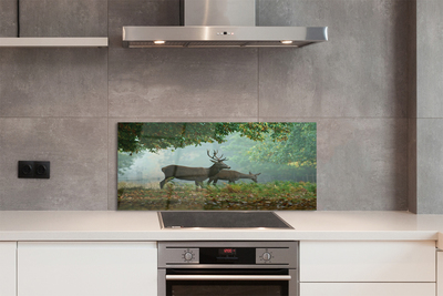 Painel de vidro Outono na floresta de veados