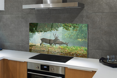 Painel de vidro Outono na floresta de veados