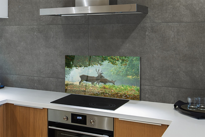 Painel de vidro Outono na floresta de veados