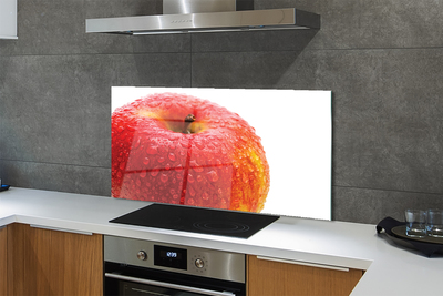 Painel de vidro Gotas de água em uma maçã