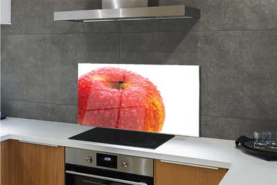 Painel de vidro Gotas de água em uma maçã