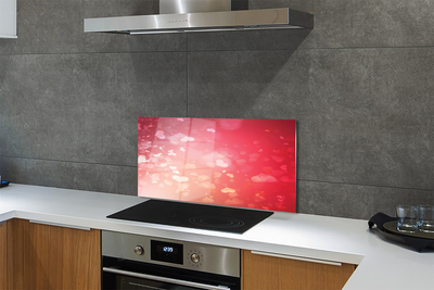 Painel de vidro Corações fundo vermelho