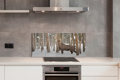 Painel de vidro Floresta de inverno de veados