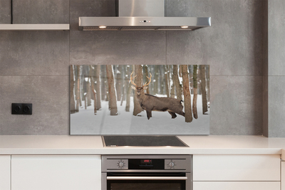 Painel de vidro Floresta de inverno de veados