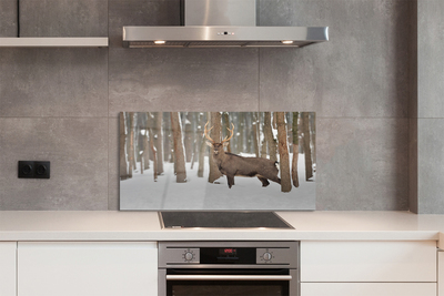 Painel de vidro Floresta de inverno de veados