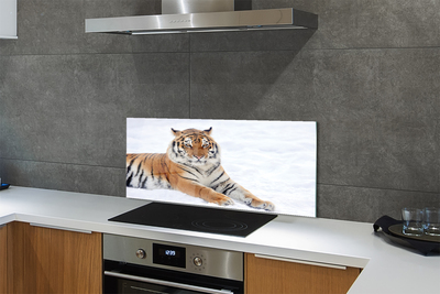 Painel de vidro Tigre de neve do inverno