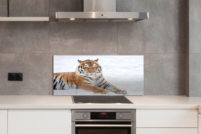 Painel de vidro Tigre de neve do inverno