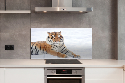 Painel de vidro Tigre de neve do inverno