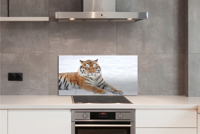 Painel de vidro Tigre de neve do inverno