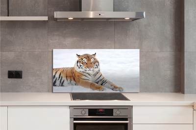 Painel de vidro Tigre de neve do inverno