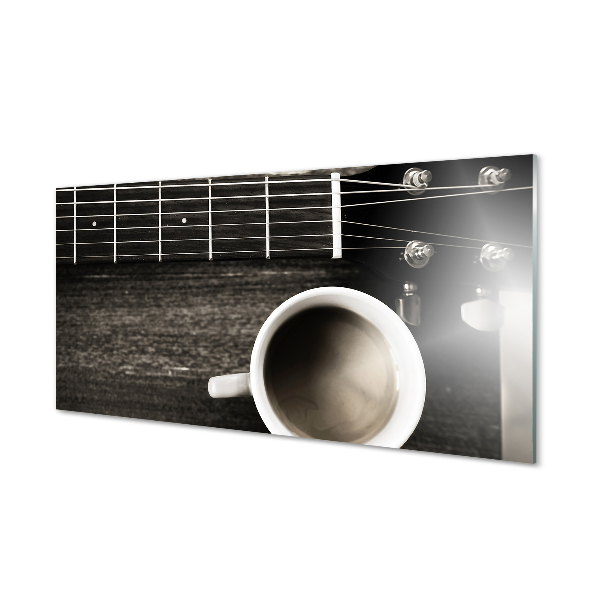 Painel de vidro Guitarra de café