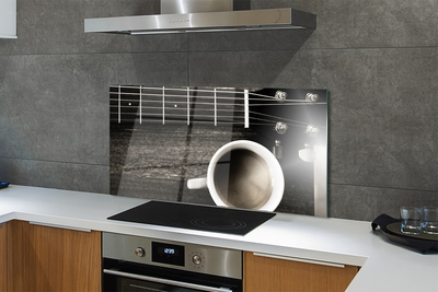 Painel de vidro Guitarra de café