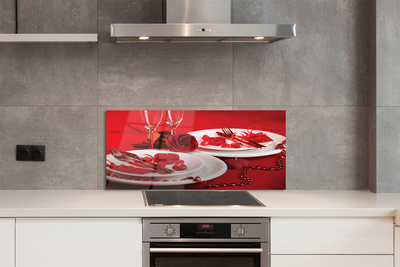 Painel de vidro Óculos de coração de rosa