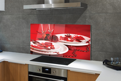 Painel de vidro Óculos de coração de rosa