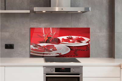 Painel de vidro Óculos de coração de rosa