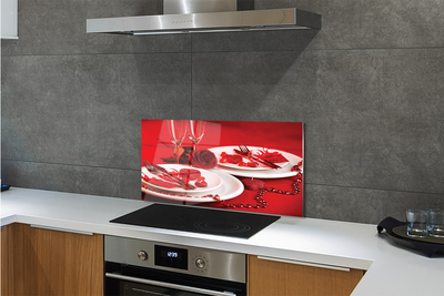 Painel de vidro Óculos de coração de rosa