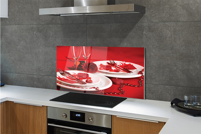 Painel de vidro Óculos de coração de rosa