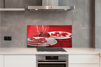 Painel de vidro Óculos de coração de rosa