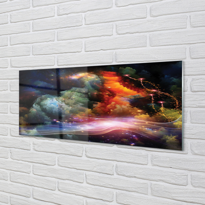 Painel de vidro Padrões fractais abstratos