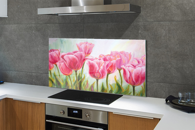 Painel de vidro Foto de tulipas