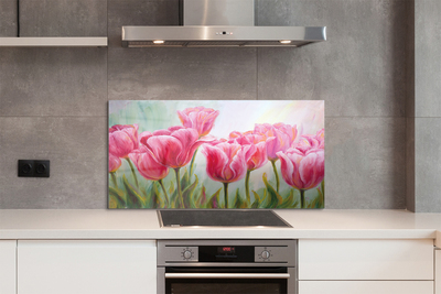 Painel de vidro Foto de tulipas