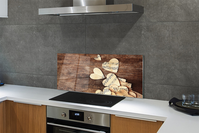 Painel de vidro Notas de coração