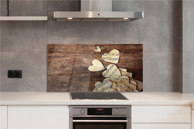 Painel de vidro Notas de coração