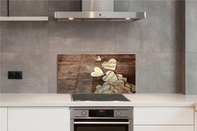 Painel de vidro Notas de coração