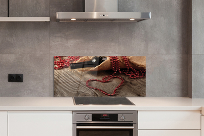 Painel de vidro Contas de coração de vinho