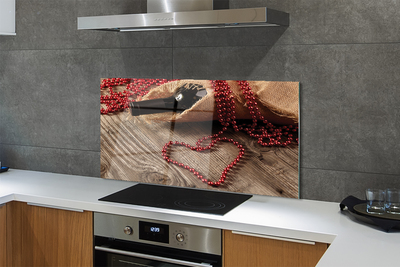 Painel de vidro Contas de coração de vinho