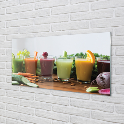 Painel de vidro Coquetéis de frutas e vegetais