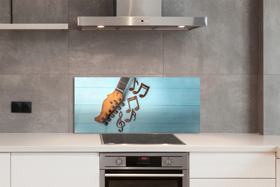 Painel de vidro Partitura para violão