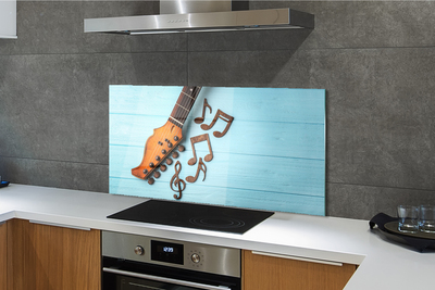 Painel de vidro Partitura para violão