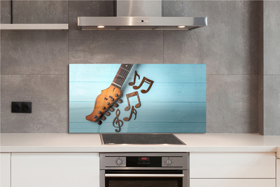 Painel de vidro Partitura para violão