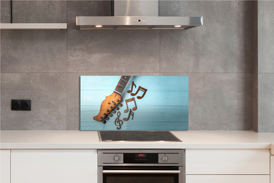 Painel de vidro Partitura para violão