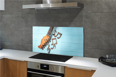 Painel de vidro Partitura para violão