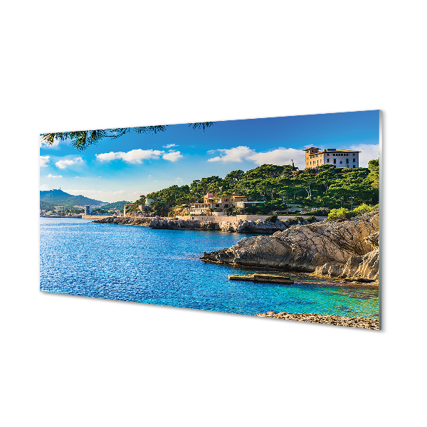 Painel de vidro Espanha Mar Costa Montanhas