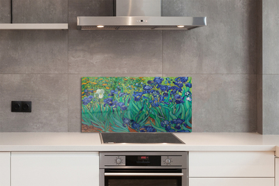 Painel de vidro Flores de arte íris