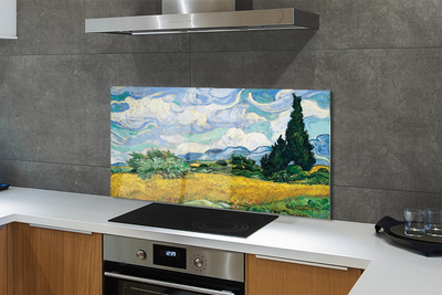 Painel de vidro Ciprestes de prado artístico