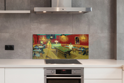 Painel de vidro Café noturno de arte