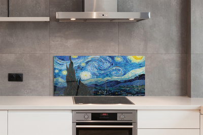 Painel de vidro Arte da Noite Estrelada